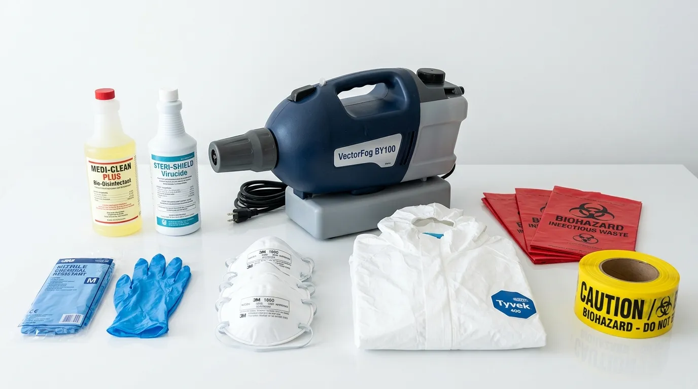 Professional biohazard remediation crew working in Kings Park West